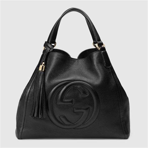 gucci soho boston bag black|gucci soho shoulder bag black.